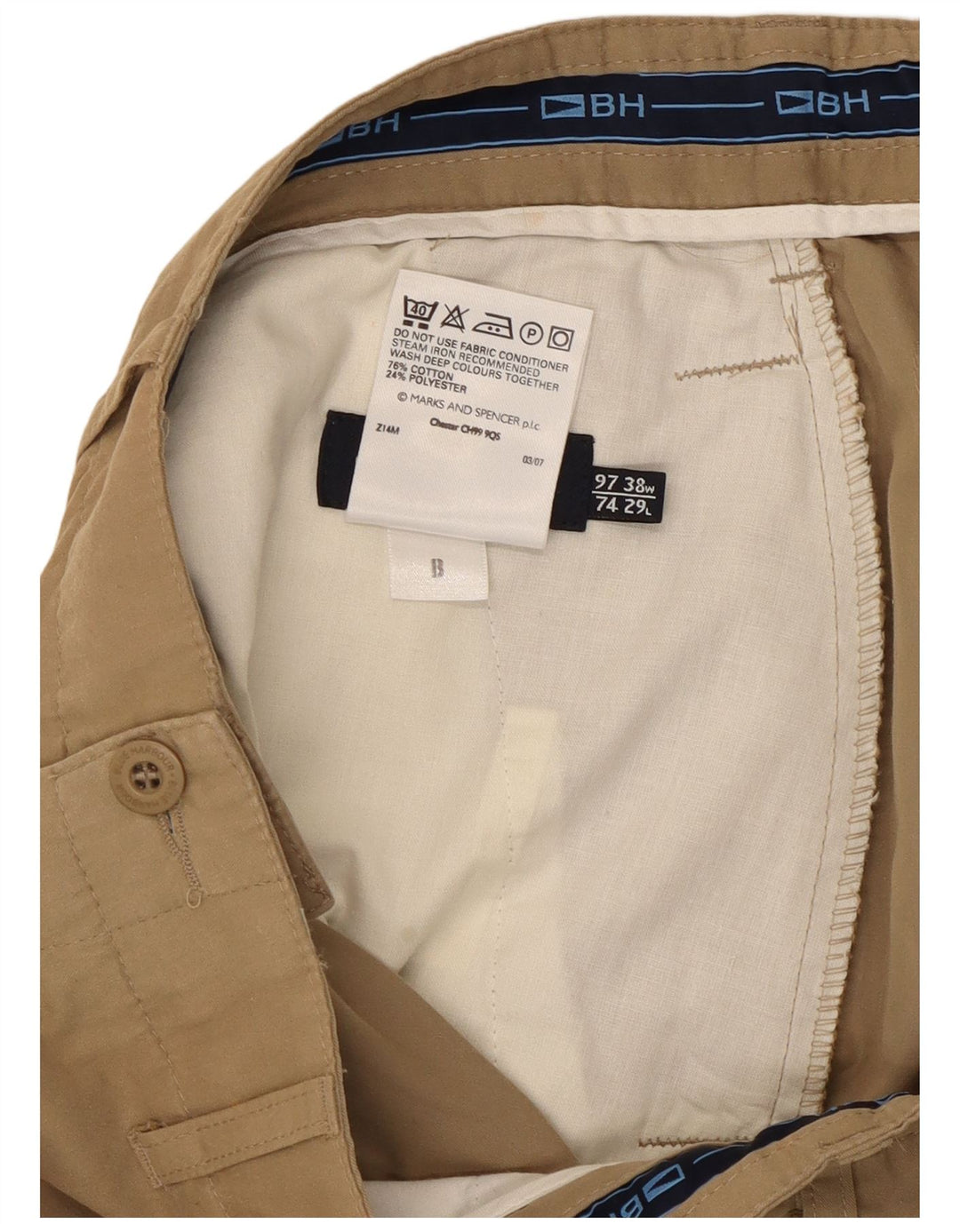 Marks & Spencer Herre Blue Harbor Bootcut Chinobukser W38 L29 Beige