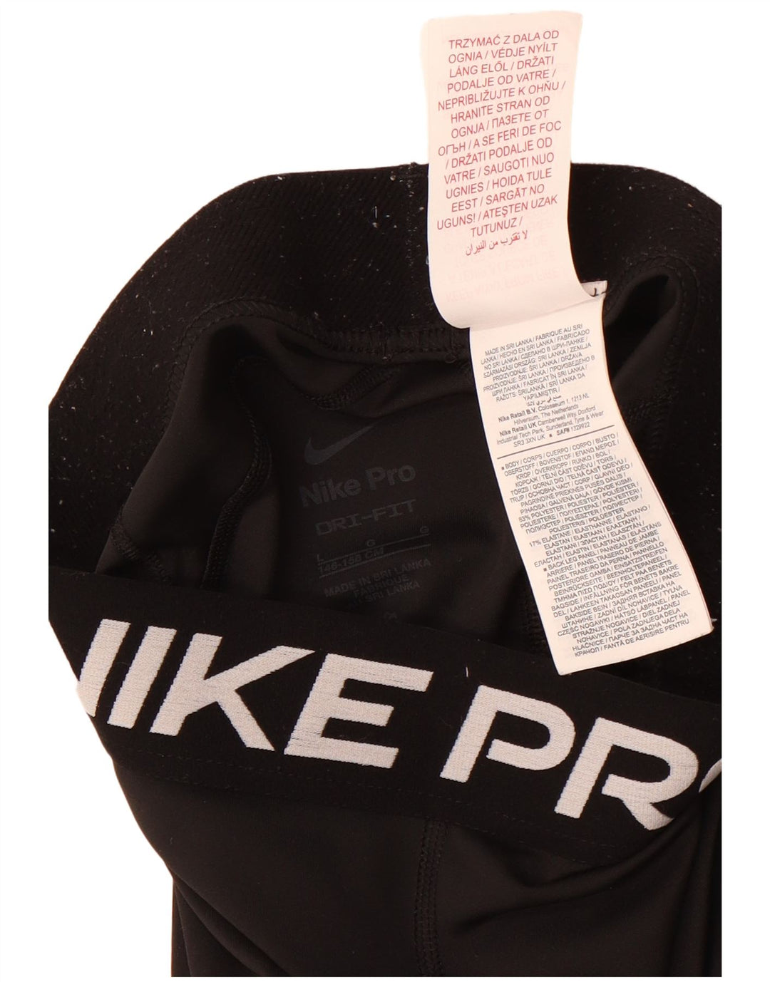 Nike piger Dri Fit grafiske leggings 12-13 år stor sort polyester