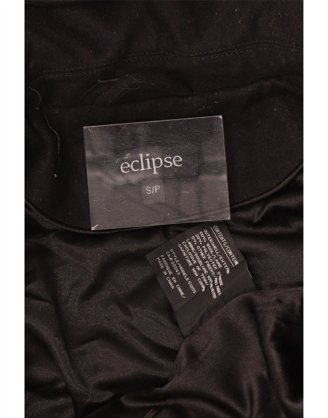 Eclipse Dame Hooded Duffle Coat UK 10 Small Black Wool