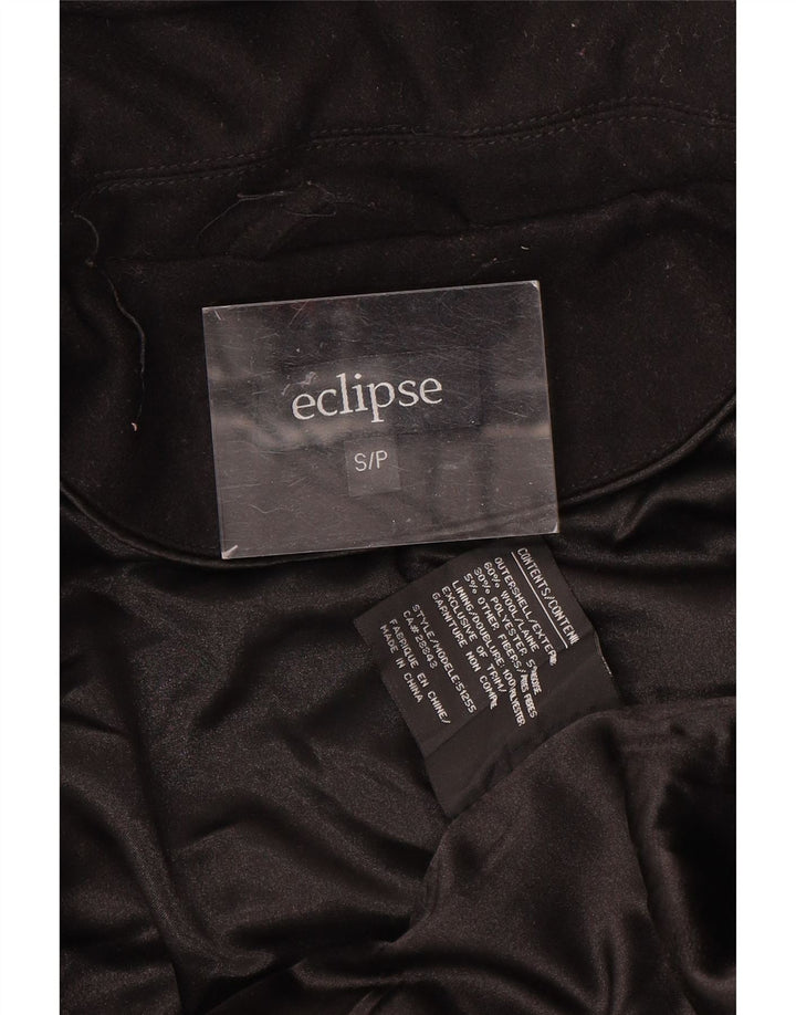 Eclipse Dame Hooded Duffle Coat UK 10 Small Black Wool