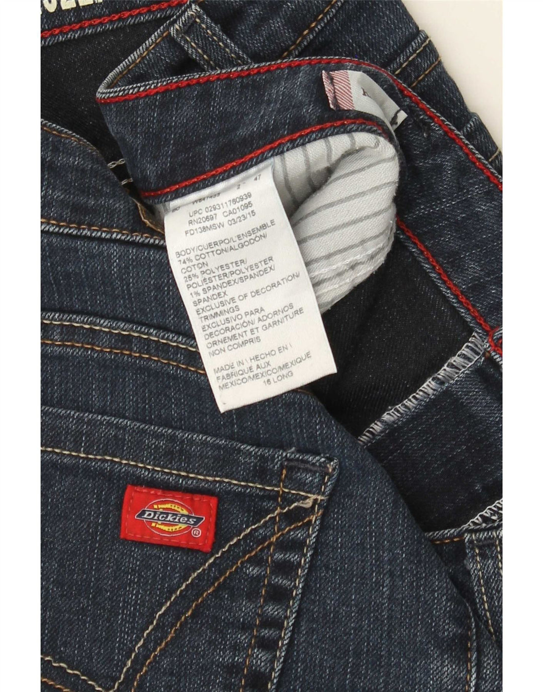 Dickies Dame Bootcut Jeans US 16 2XL W36 L33 Blå Bomuld