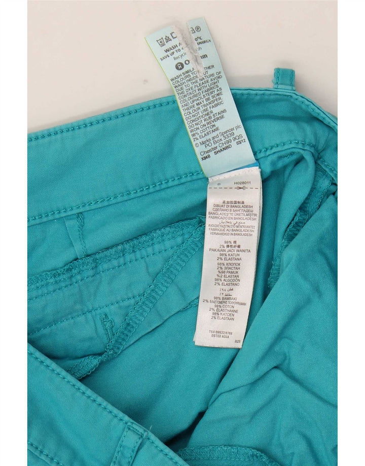 Marks & Spencer Dame Capri Bukser UK 10 Small W32 L18 Turkis