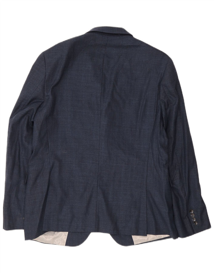 Dkny Herre 2-knaps Slim Fit Blazer-jakke EU 54 2XL Marineblå Uld