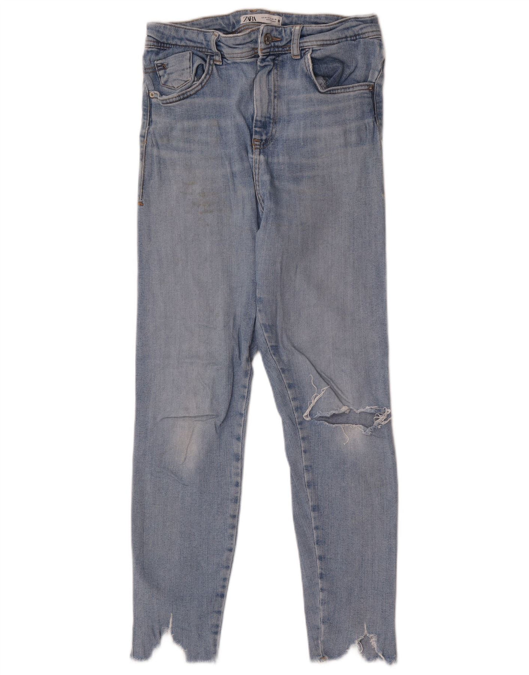 Zara Dame Distressed Skinny Jeans EU 40 Medium W30 L28 Blå