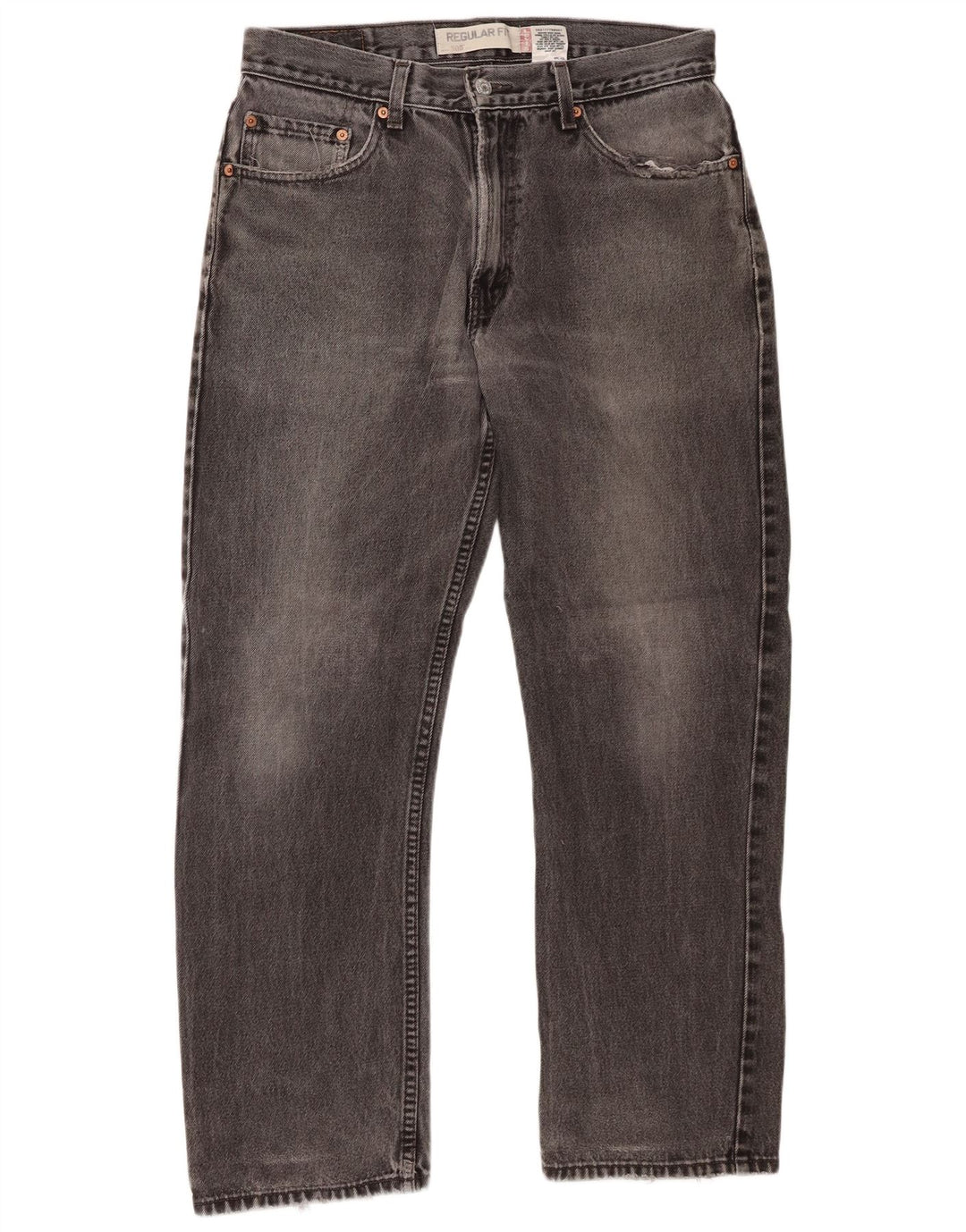 Levi's Herre 505 Regular Fit Straight Jeans W33 L30 Grå Bomuld