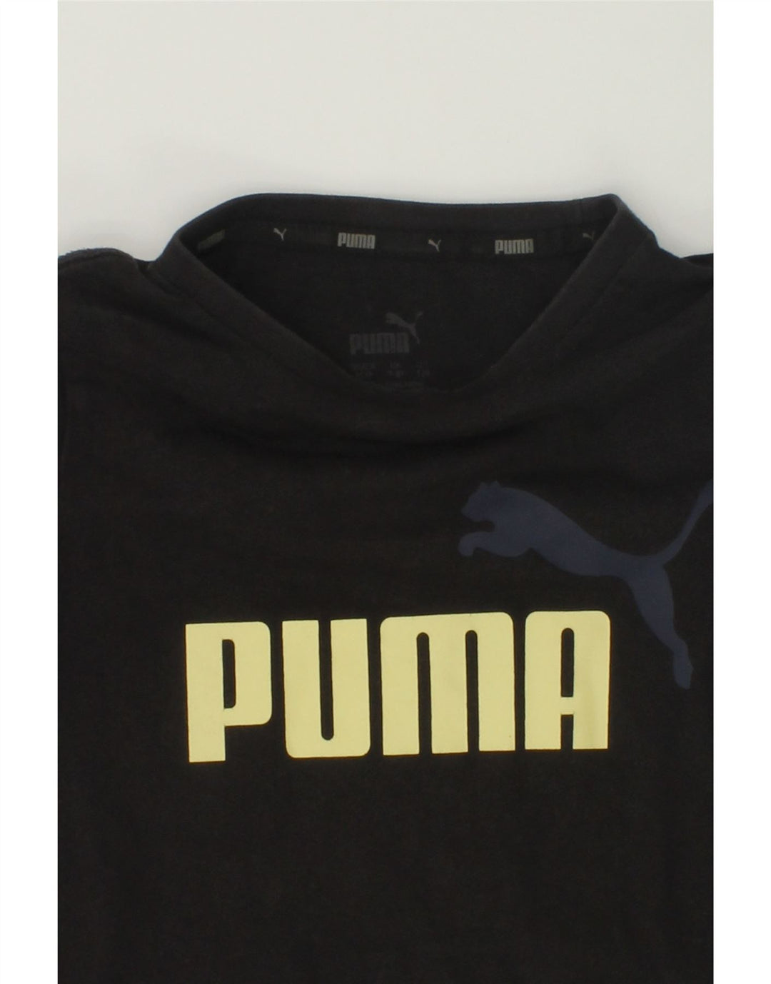 PUMA Boys Graphic T-Shirt Top 7-8 Years Black Cotton | Vintage Puma | Thrift | Second-Hand Puma | Used Clothing | Messina Hembry 