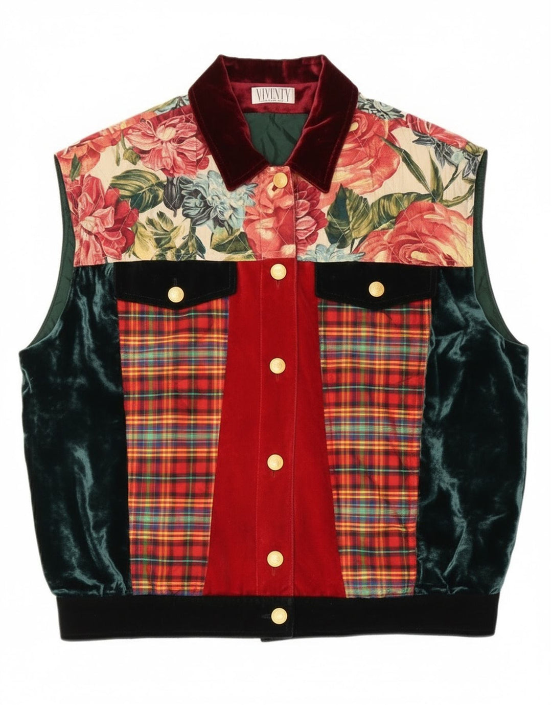 Viventy Womens Oversized Gilet EU 38 Medium Flerfarvet Patchwork