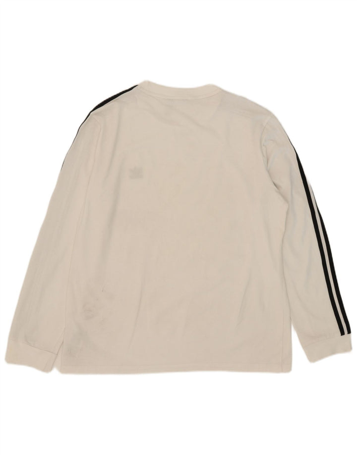 Adidas Dame Top Langærmet UK 20 2XL Hvid Bomuld