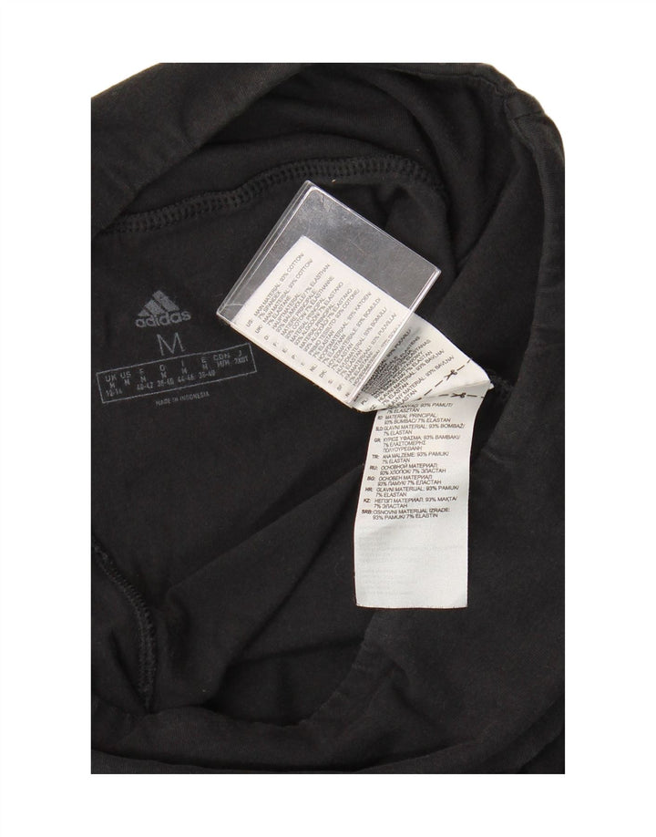 ADIDAS Womens Graphic Leggings UK 12/14 Medium  Black Cotton