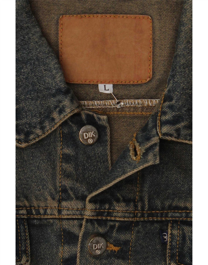 Vintage denimjakke til kvinder UK 16 Stor marineblå bomuld