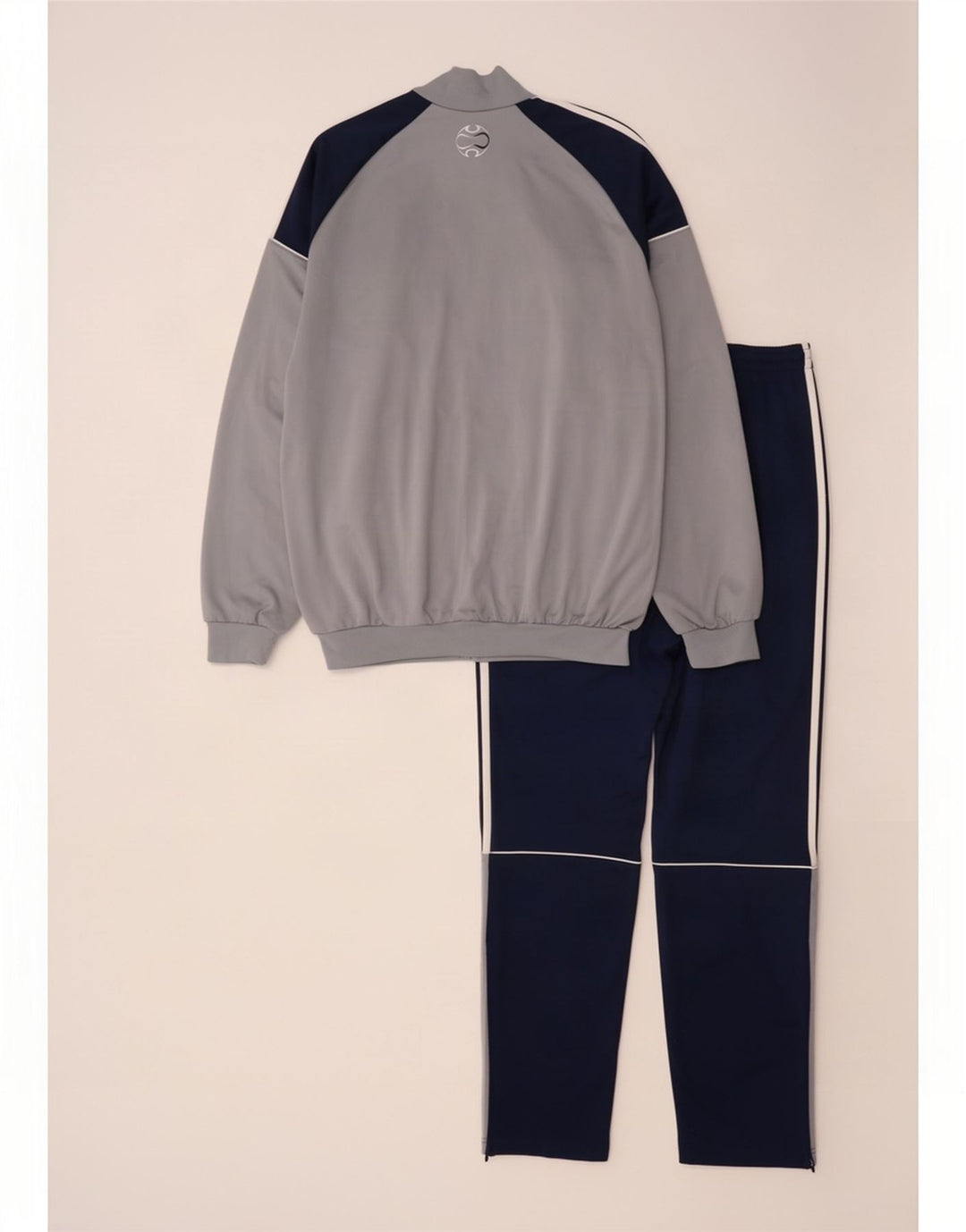 Adidas fuld træningsdragt til mænd UK 44/46 Large Navy Blue Colourblock Polyester