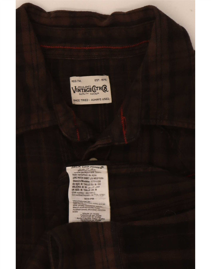 Jack & Jones herre flannelskjorte medium brun ternet bomuld