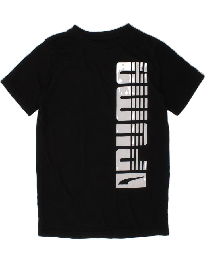 PUMA Boys Graphic T-Shirt Top 10-11 Years Medium Black Vintage Puma and Second-Hand Puma from Messina Hembry 