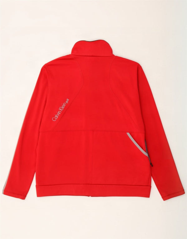 Calvin Klein Dame Golf Grafisk Træningsdragt Top Jacket UK 18 XL Rød