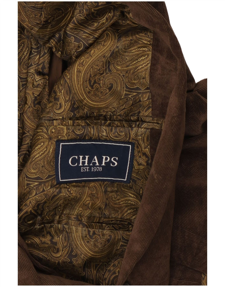 Chaps Herre 2-knaps Corduroy Blazer Jacket UK 46 3XL Brun Bomuld