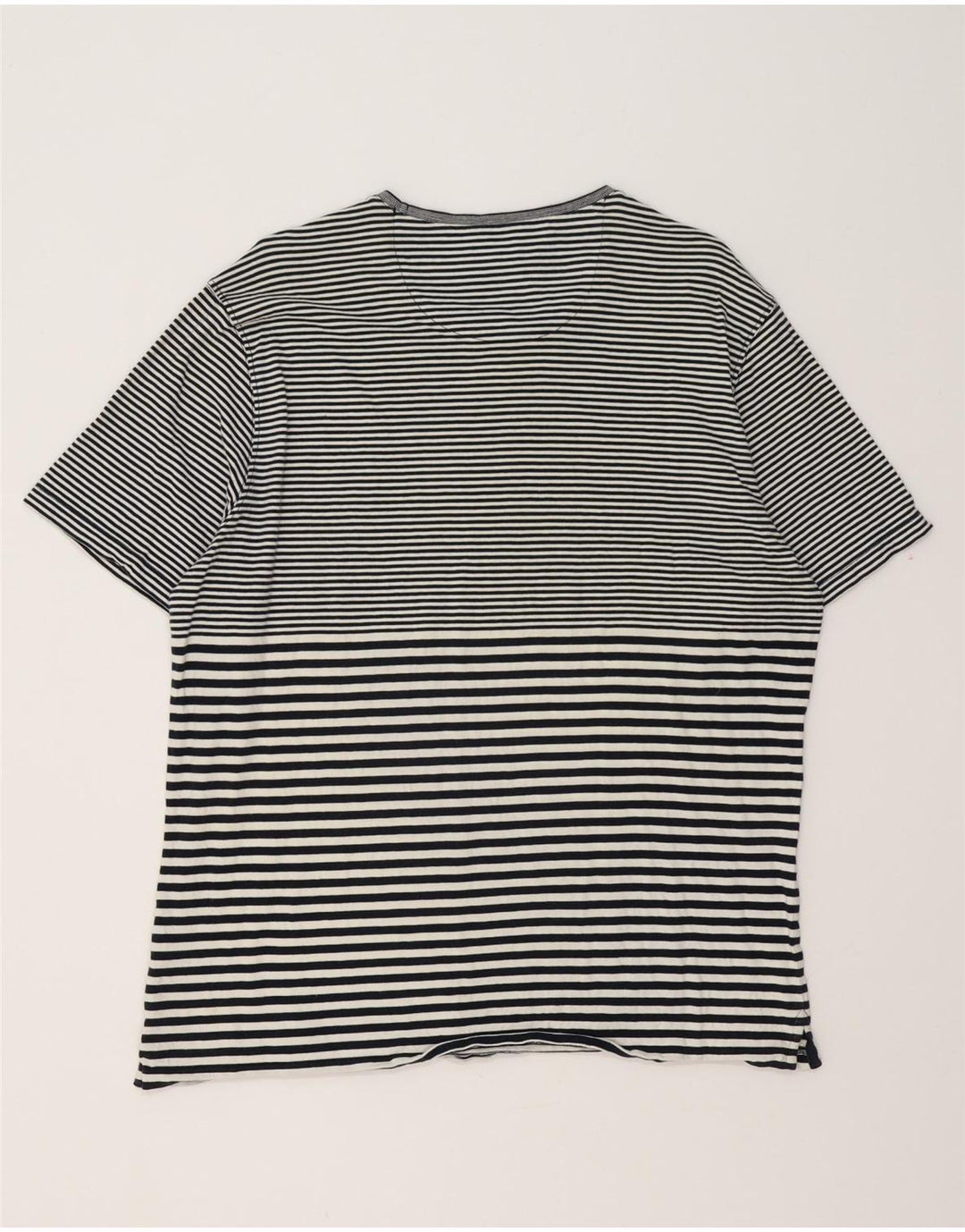 MASSIMO DUTTI Dame Casual Fit T-Shirt Top UK 20 2XL Sort Stribet Bomuld