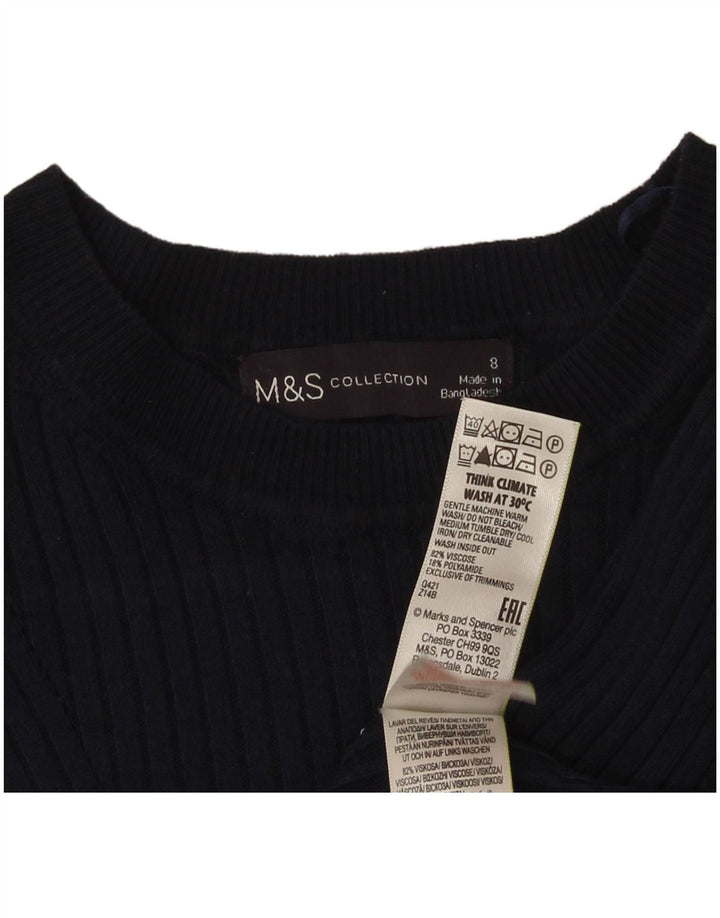 Marks & Spencer Dame Boat Neck Jumper Sweater UK 8 Small Navy Blue