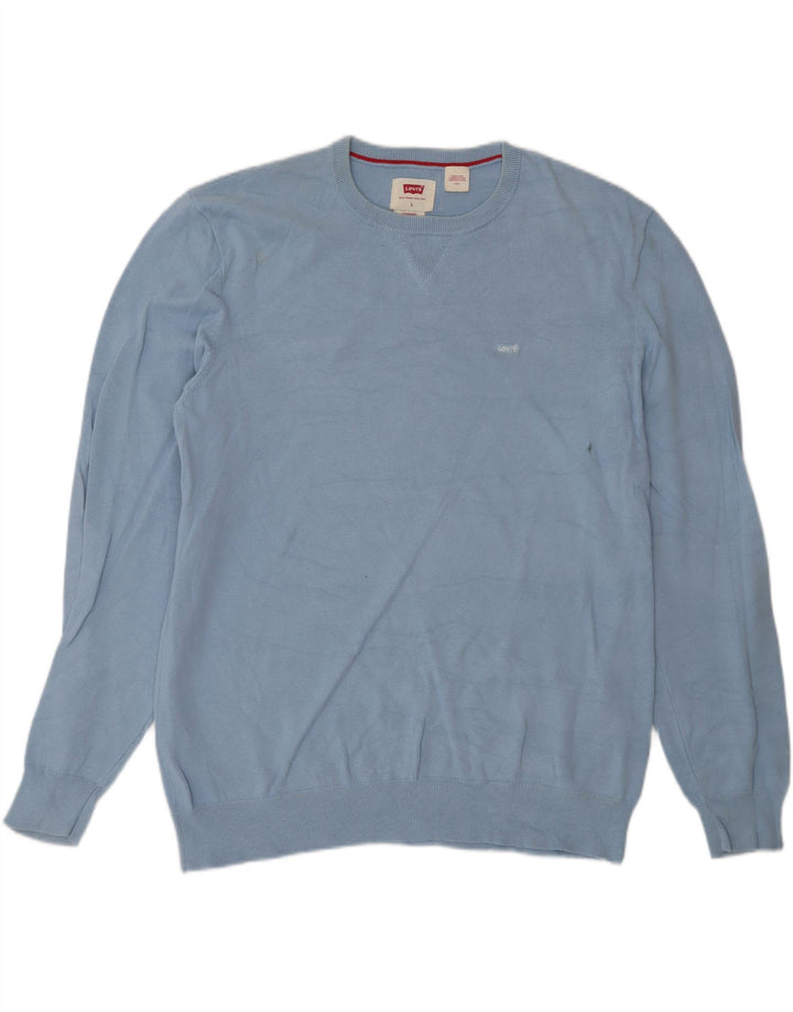 Levi's Herre sweater med rund hals, stor blå bomuld