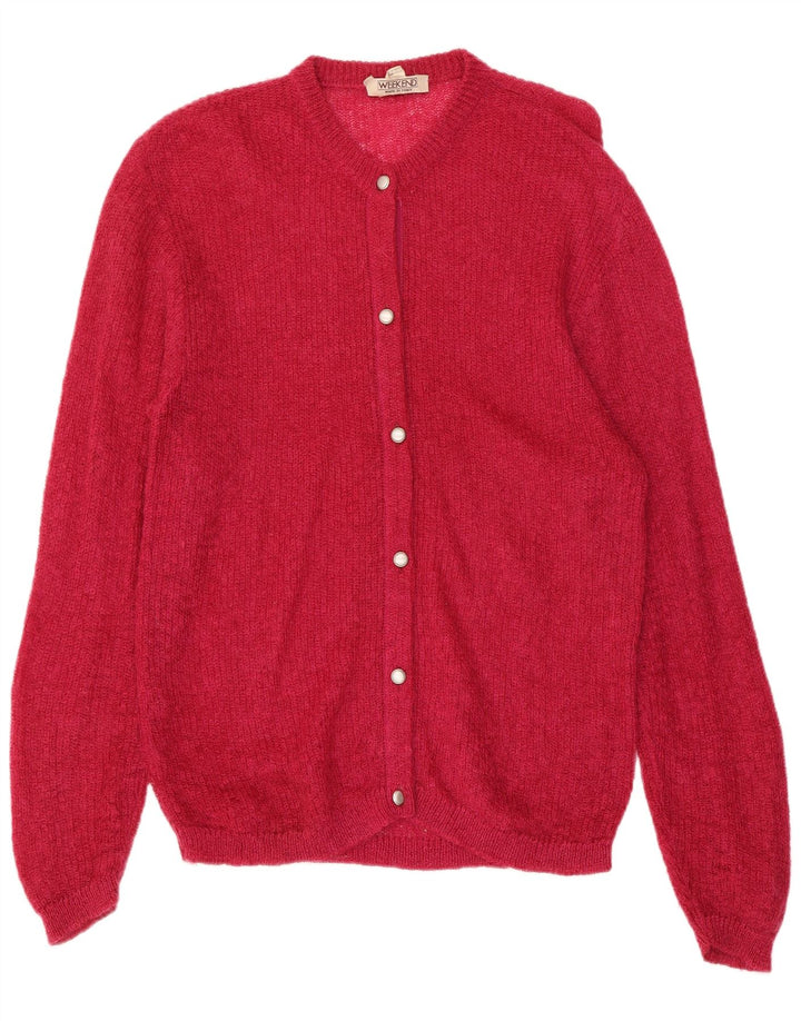 WEEKEND Womens Longline Cardigan Sweater UK 16 Large Red Mohair