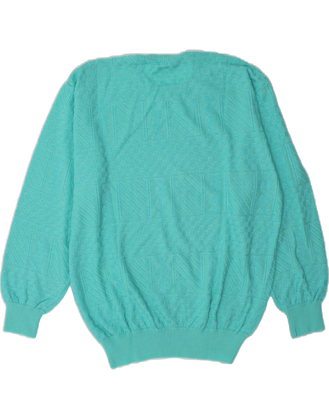 VINTAGE Womens Crew Neck Jumper Sweater UK 14 Large Turquoise Vintage Vintage and Second-Hand Vintage from Messina Hembry 