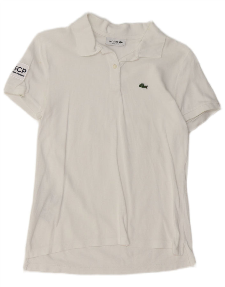 LACOSTE Womens Regular Fit Polo Shirt Størrelse 34 Lille hvid bomuld