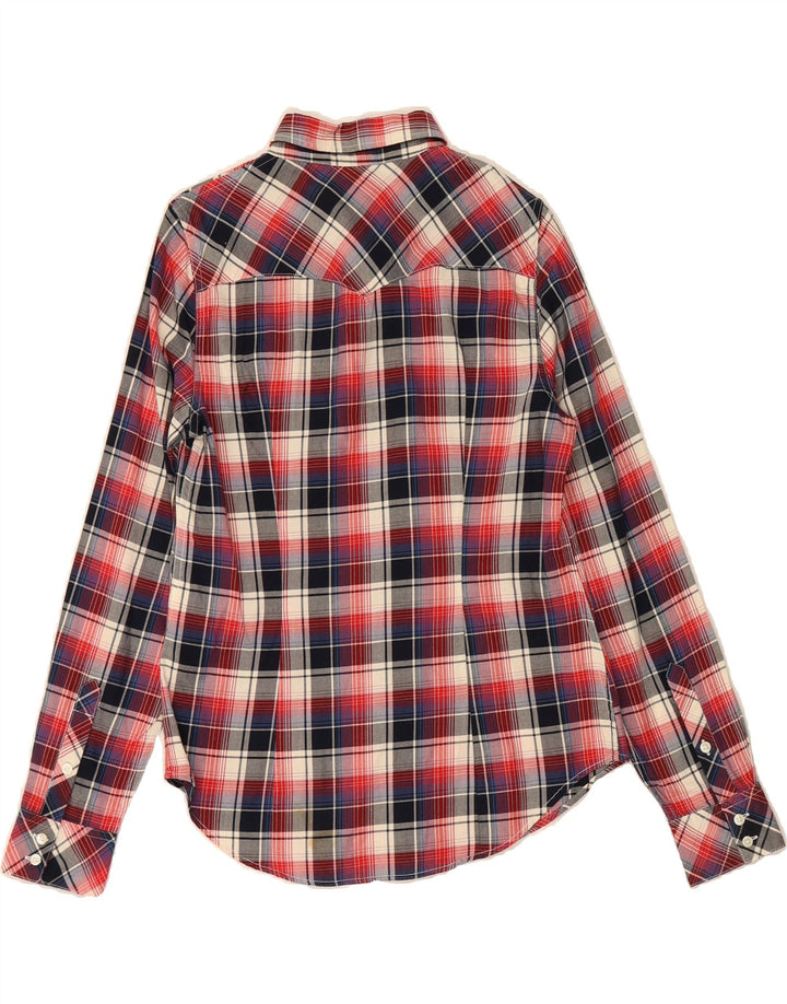 LEVI'S Womens Tailored Fit Flannel Shirt UK 10 Small Red Check Cotton Vintage Levi's and Second-Hand Levi's from Messina Hembry 