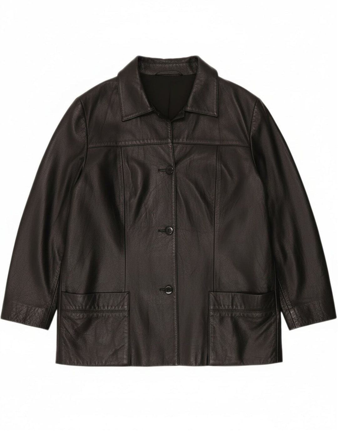 Vintage dame læderjakke EU 42 Large Black