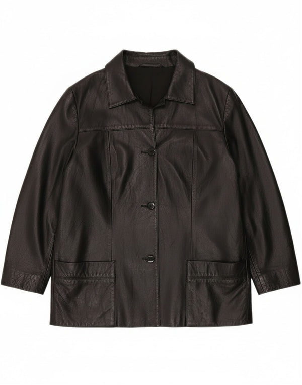 Vintage dame læderjakke EU 42 Large Black