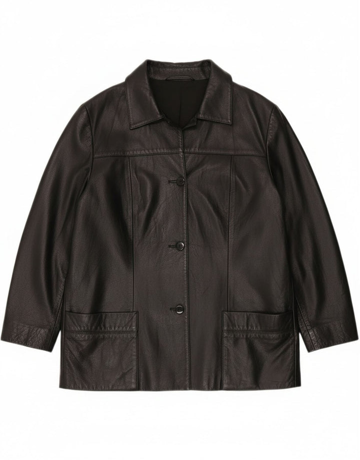 Vintage dame læderjakke EU 42 Large Black