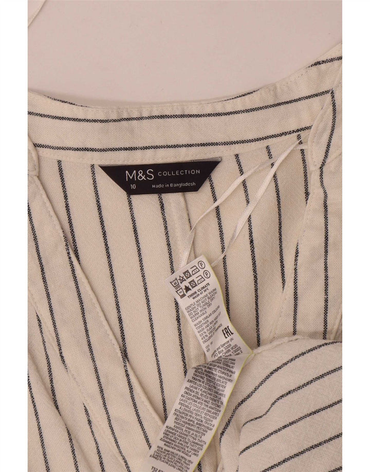 Marks & Spencer Womens Oversized Shift Dress UK 10 Small White Striped