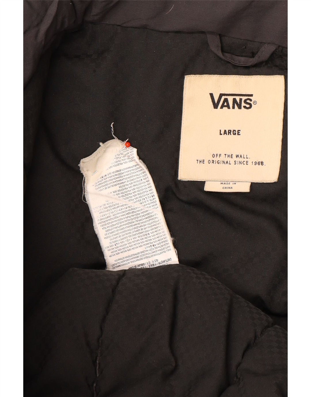 Vans Herre hættepolstret jakke UK 40 Stor grå nylon