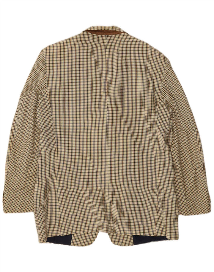 Stefanel Herre 3-knaps blazerjakke UK 38 Medium Beige Check