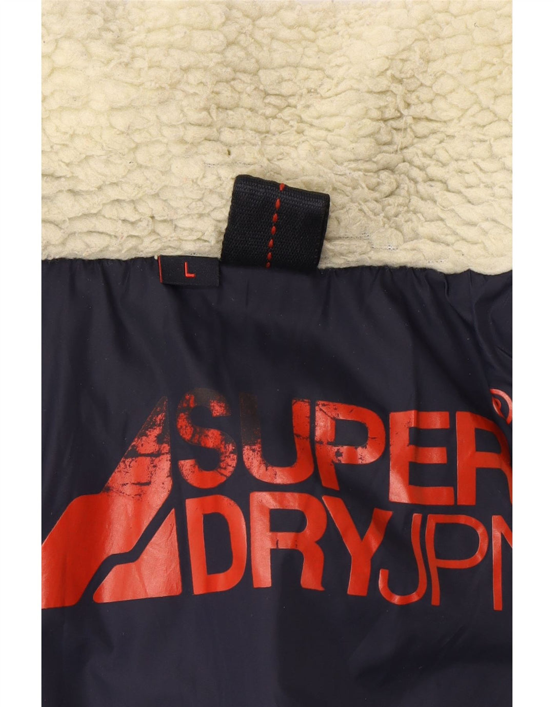 Superdry Herre grafisk polstret jakke UK 40 Stor marineblå nylon