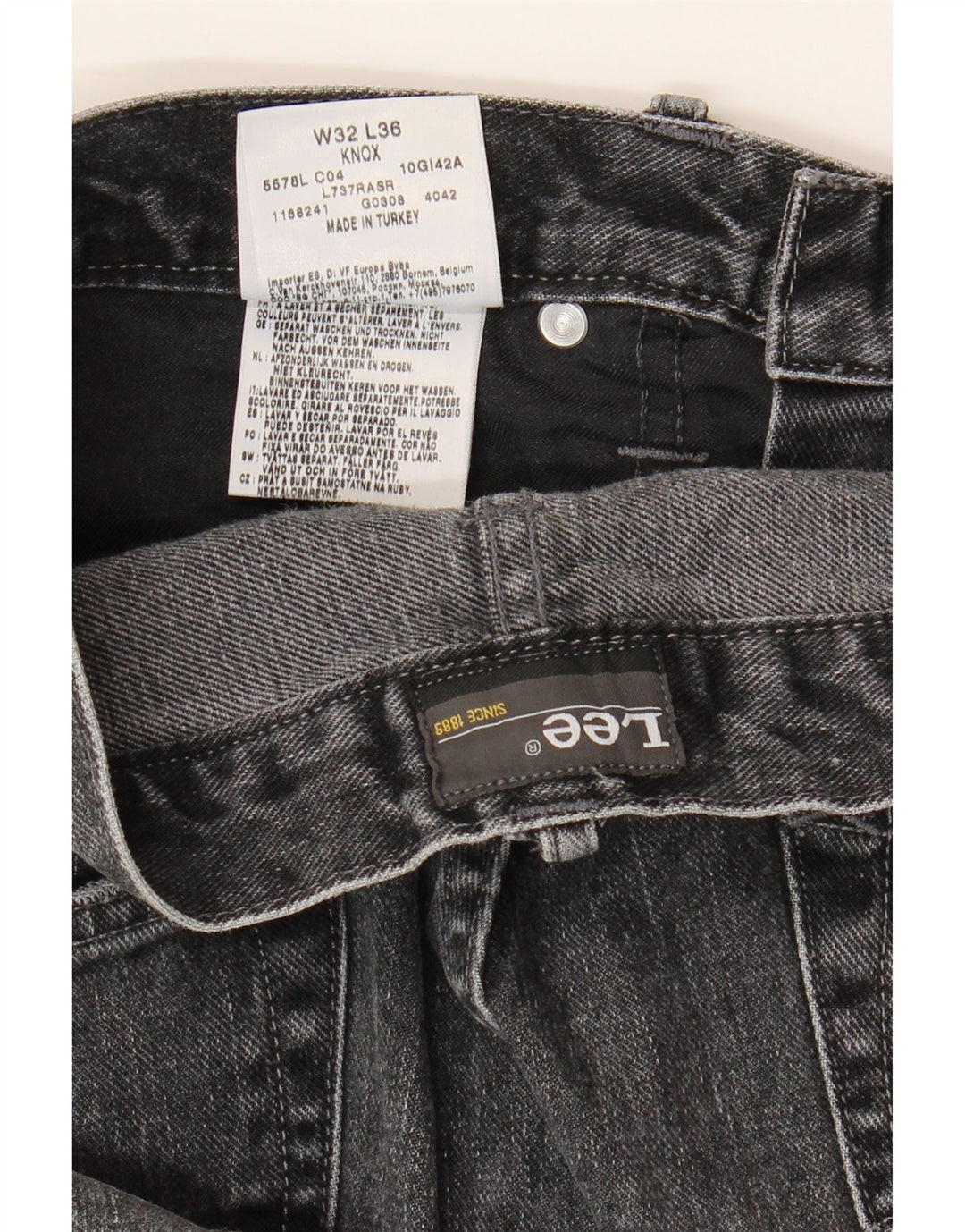 LEE Herre Knox Distressed Straight Jeans W32 L29 Grå Bomuld