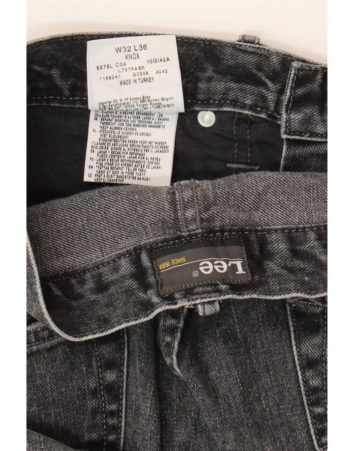 LEE Herre Knox Distressed Straight Jeans W32 L29 Grå Bomuld
