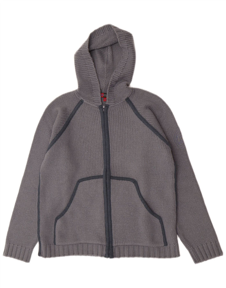 Gas Herre hætte cardigan sweater Stor grå uld