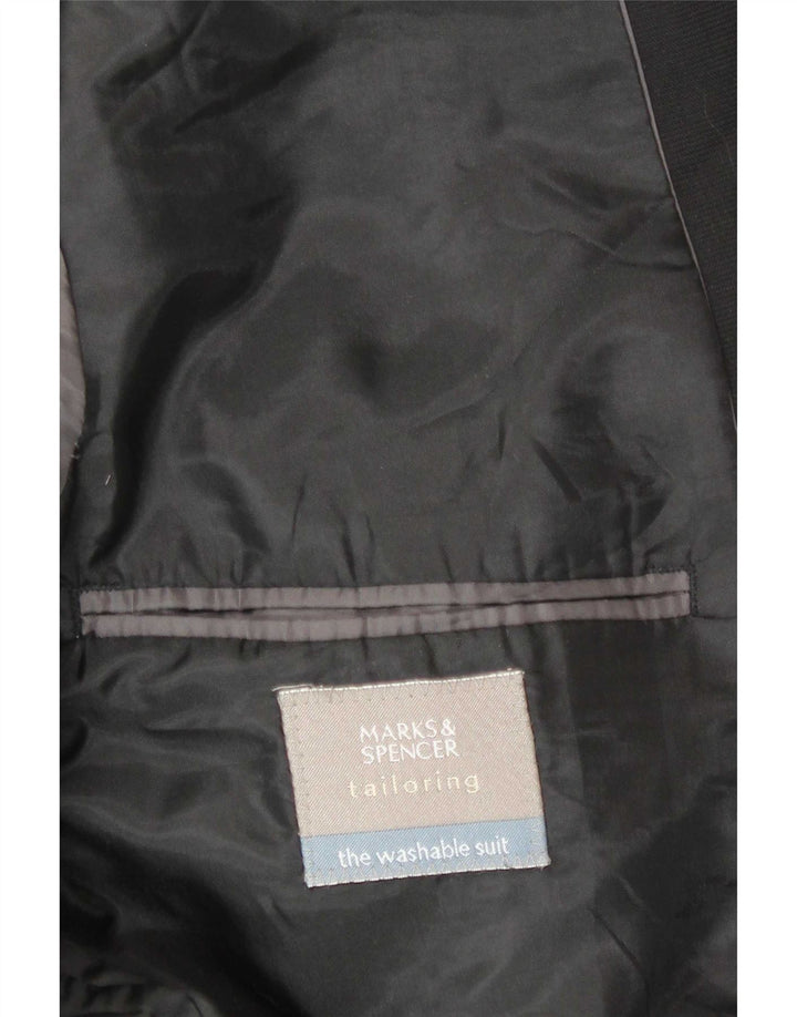 Marks & Spencer Herre 3 Button Blazer Jacket UK 40 Large Black