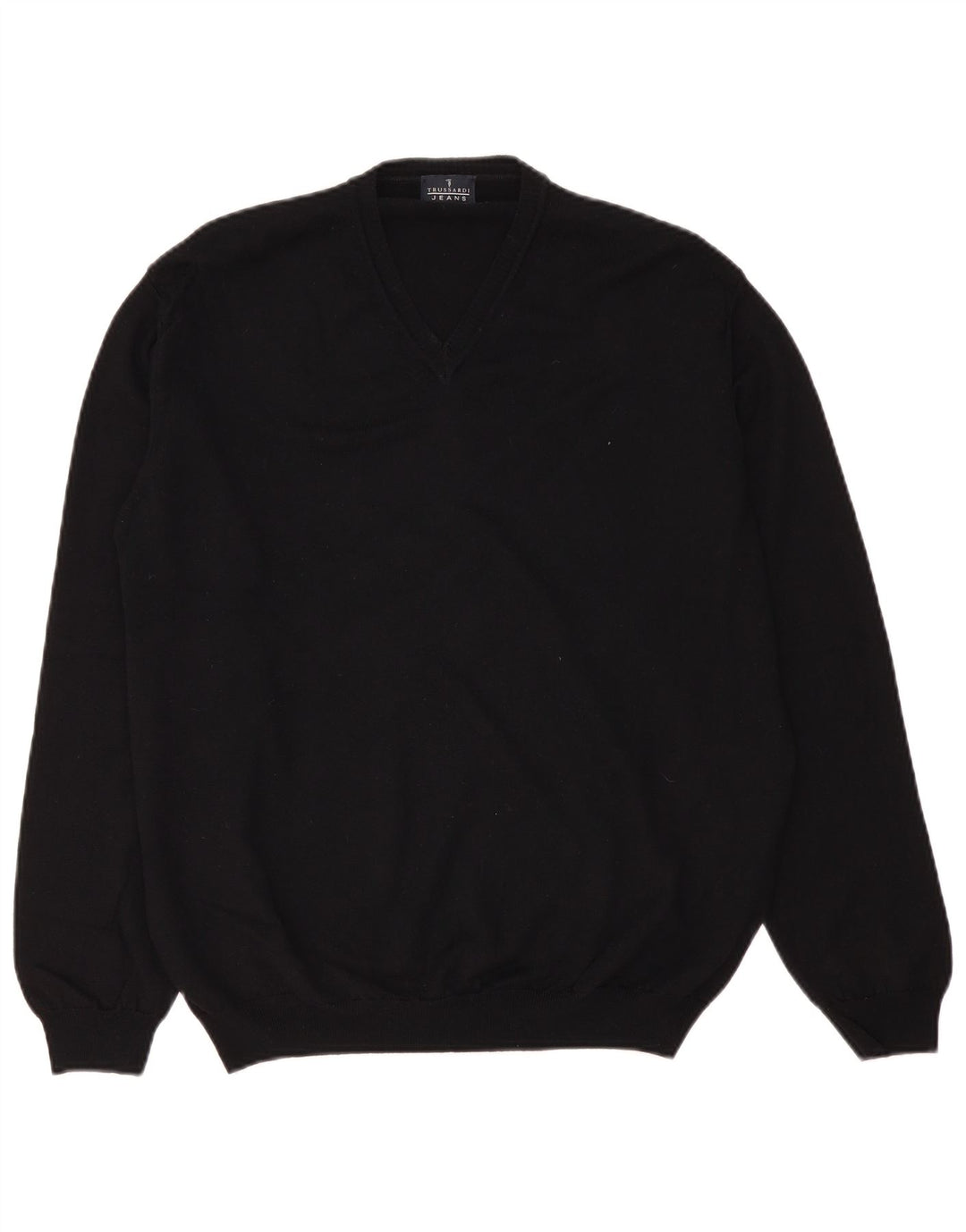 Trussardi Jeans Herre V-hals sweater XL Sort Uld