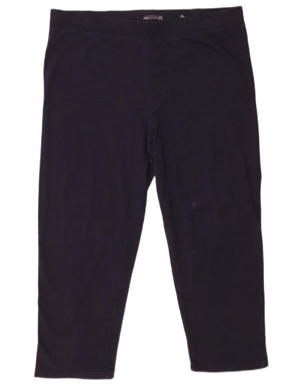 Marks & Spencer Dame Leggings UK 22 3XL Marineblå Bomuld