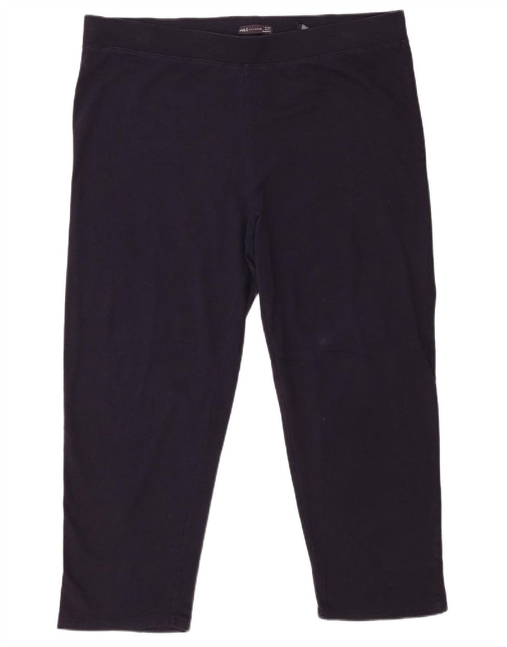 Marks & Spencer Dame Leggings UK 22 3XL Marineblå Bomuld