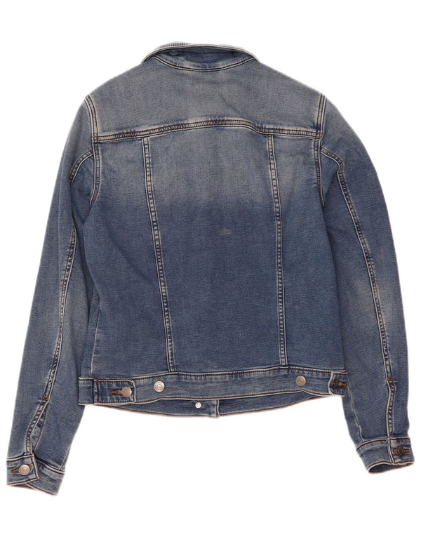 Esprit Dame Crop Denim Jacket UK 10 Small Blue Cotton