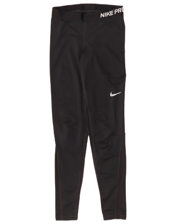 Nike Dame Dri Fit Capri Leggings UK 10 Small Black Polyester