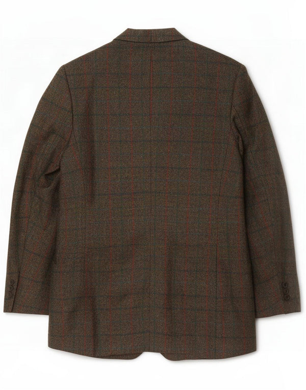 Saddleworth Herre 2-knaps blazerjakke IT 56 3XL Khaki Check New Wool