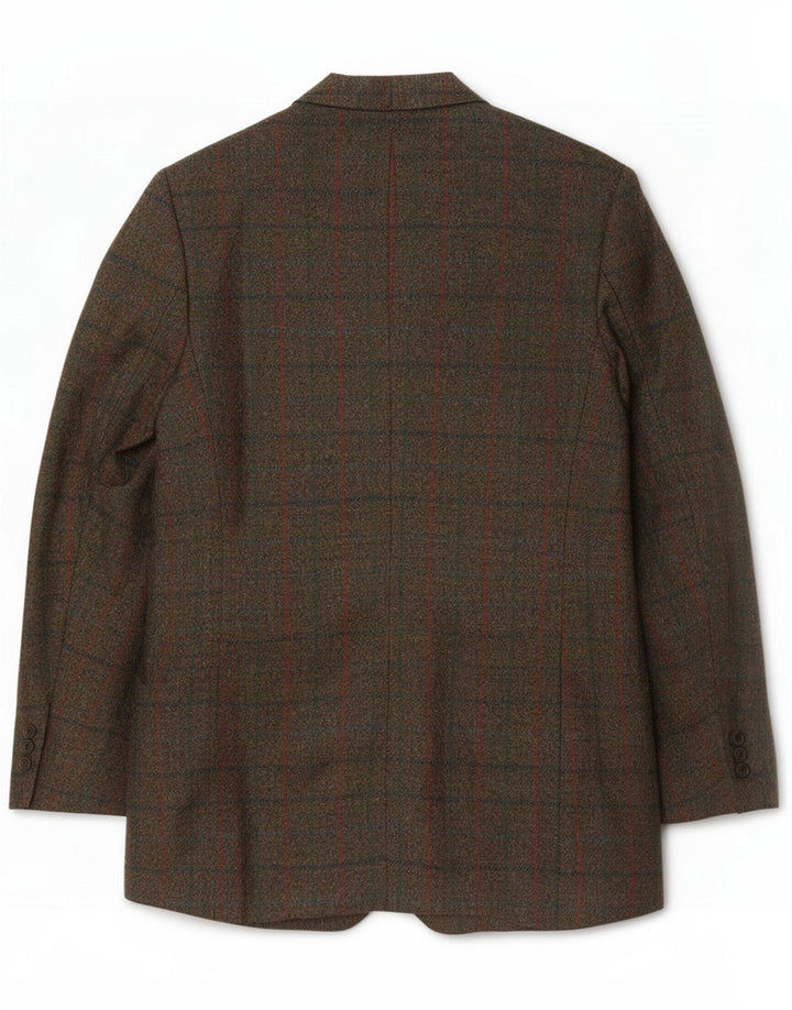 Saddleworth Herre 2-knaps blazerjakke IT 56 3XL Khaki Check New Wool