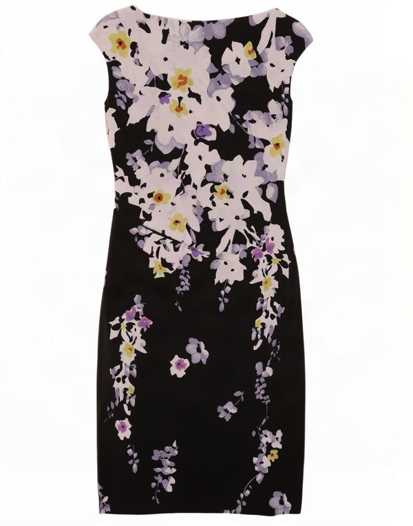 Ralph Lauren Womens Sheath Dress US 4 Small Black Floral Polyester