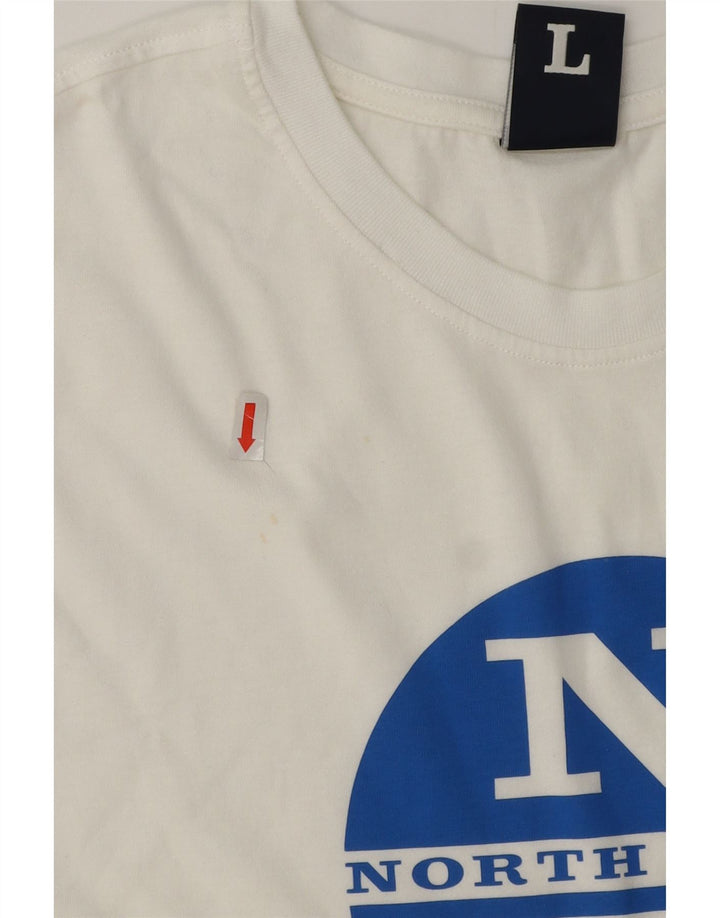 North Sails Herre Grafisk T-Shirt Top Stor Hvid