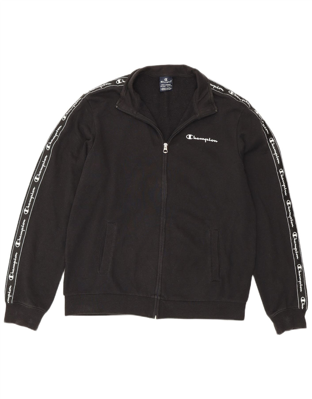 CHAMPION Boys Tracksuit Top Jacket 15-16 Years 2XL Black