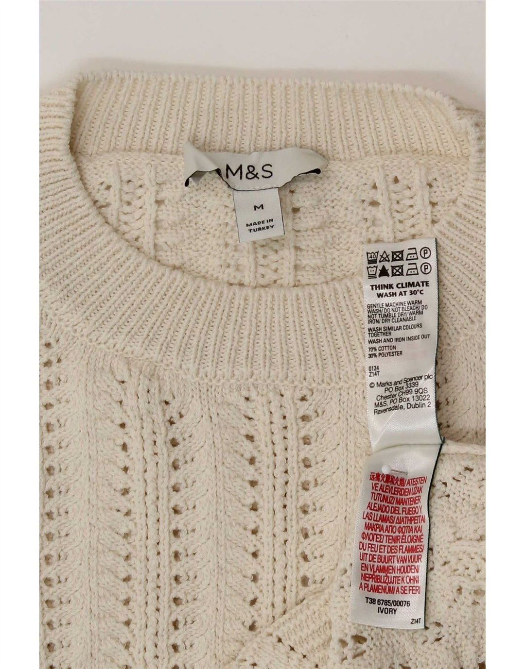 Marks & Spencer Dame Se Through Crew Neck Jumper Sweater UK 14 Medium Be