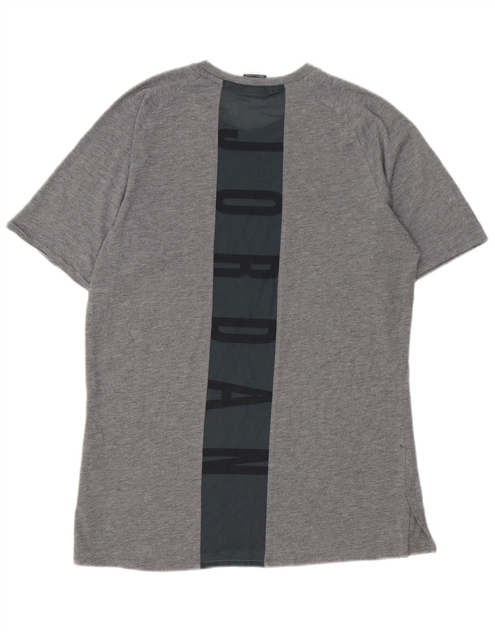Jordan Herre grafisk T-shirt top mellemgrå farveblok
