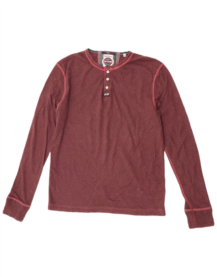 Superdry Herre Top Langærmet XL Maroon Bomuld